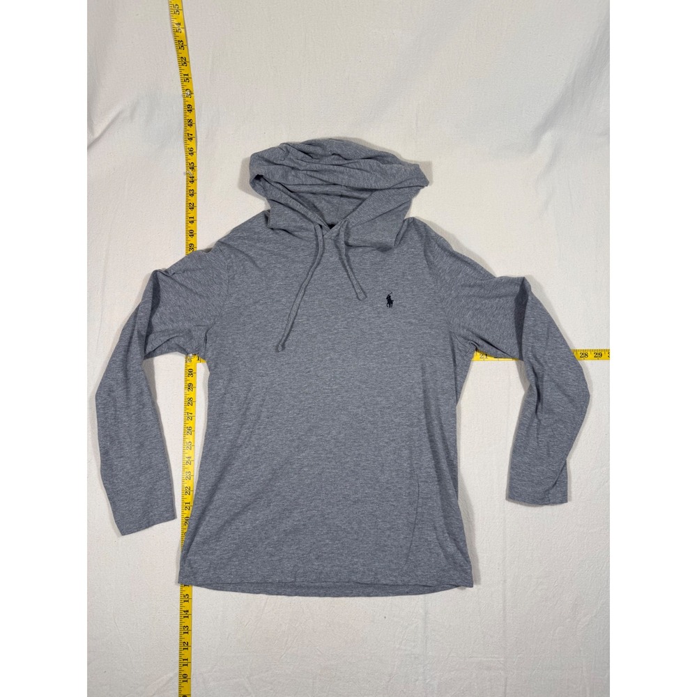 Polo Ralph Lauren Hooded Tee Mens Small Gray Preppy Long Sleeve Pony Logo Shirt